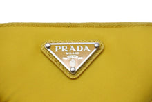 Load image into Gallery viewer, PRADA プラダ ポーチ トライアングルプレート Re Nylon ネックストラップ付 イエロー 2TT140 シルバー金具 美品 中古 55940