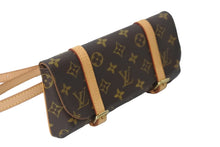 画像をギャラリービューアに読み込む, LOUIS VUITTON ルイヴィトン ショルダーバッグ ウエストポーチ M51159 ポシェット マレル ブラウン ゴールド金具 美品 中古 55947