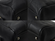 画像をギャラリービューアに読み込む, CHANEL シャネル シェブロン ミニ ボストンバッグ ココマーク ロゴ ブラック 鞄 Vステッチ シルバー金具 美品 中古 55973