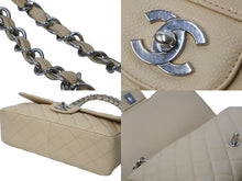画像をギャラリービューアに読み込む, 極美品 CHANEL シャネル マトラッセ30 チェーンショルダー キャビアスキン ベージュ シルバー金具 バッグ レディース 中古 55978