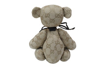 画像をギャラリービューアに読み込む, GUCCI グッチ GGキャンバス ぬいぐるみ 人形 テディーベア クマ ベージュ ブラウン 7077722 美品 中古 56021