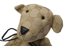 画像をギャラリービューアに読み込む, GUCCI グッチ GGキャンバス ぬいぐるみ 人形 テディーベア クマ ベージュ ブラウン 7077722 美品 中古 56021