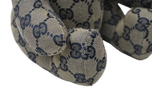 画像をギャラリービューアに読み込む, GUCCI グッチ GGキャンバス ぬいぐるみ 人形 テディーベア クマ ベージュ ネイビー 7077722 美品 中古 56024