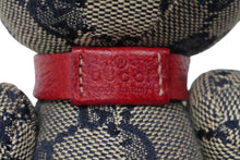 画像をギャラリービューアに読み込む, GUCCI グッチ GGキャンバス ぬいぐるみ 人形 テディーベア クマ ベージュ ネイビー 7077722 美品 中古 56024