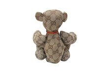 画像をギャラリービューアに読み込む, GUCCI グッチ GGキャンバス ぬいぐるみ 人形 テディーベア クマ ベージュ ブラウン 7077722 美品 中古 56026