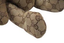 画像をギャラリービューアに読み込む, GUCCI グッチ GGキャンバス ぬいぐるみ 人形 テディーベア クマ ベージュ ブラウン 7077722 美品 中古 56026
