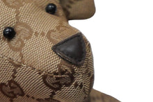 画像をギャラリービューアに読み込む, GUCCI グッチ GGキャンバス ぬいぐるみ 人形 テディーベア クマ ベージュ ブラウン 7077722 美品 中古 56026