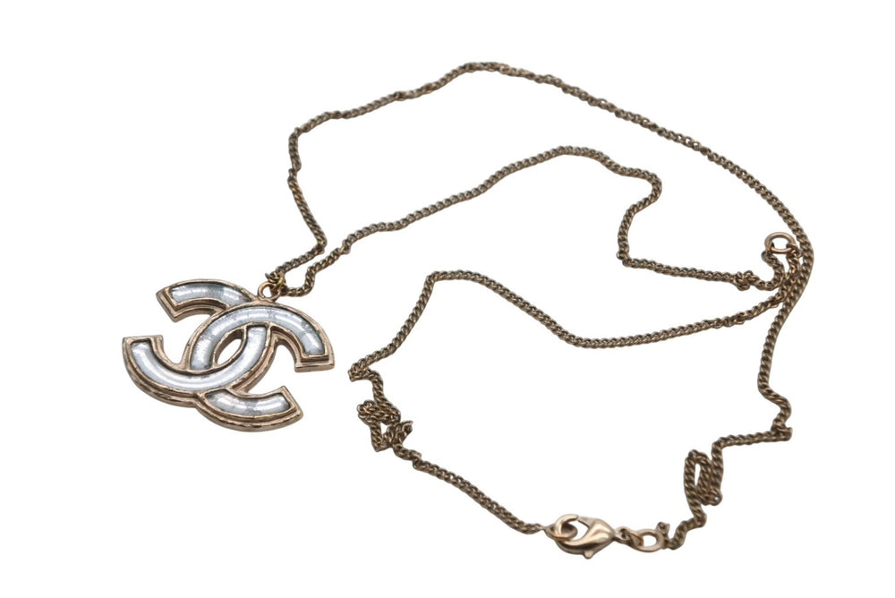CHANEL シャネル ココマーク ネックレス 重量約13.3g メタル クリア ゴールド 美品 中古 56035