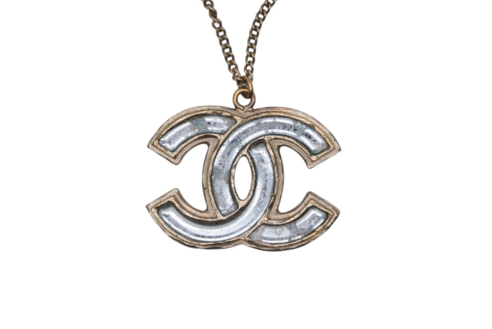 CHANEL シャネル ココマーク ネックレス 重量約13.3g メタル クリア ゴールド 美品 中古 56035