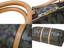 画像をギャラリービューアに読み込む, 新品同様 LOUIS VUITTON ルイヴィトン モノグラム グラフィティ キーポル50 M92196 ブラウン カーキ ゴールド金具 中古 56121