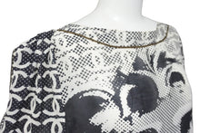 画像をギャラリービューアに読み込む, CHANEL シャネル 半袖Ｔシャツ チュニック ライオン ホワイト ブラック コットン シルク 36 P37343V27082 美品 中古 56183