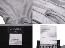 画像をギャラリービューアに読み込む, CHANEL シャネル 七分丈長袖Ｔシャツ ココマーク ドローコード P43485K04412 メタリックシルバー サイズ34 美品 中古 56184