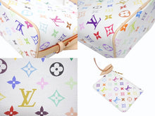 画像をギャラリービューアに読み込む, 新品未使用 LOUIS VUITTON ルイヴィトン ハンドバッグ オールインBB 2025 M13089 モノグラム マルチカラー ホワイト 村上隆 ゴールド金具 中古 4b005