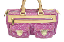 画像をギャラリービューアに読み込む, LOUIS VUITTON ルイヴィトン ハンドバッグ M95214 デニム ネオスピーディ ピンク ゴールド金具 美品 中古 56269