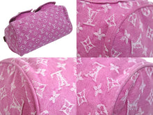 画像をギャラリービューアに読み込む, LOUIS VUITTON ルイヴィトン ハンドバッグ M95214 デニム ネオスピーディ ピンク ゴールド金具 美品 中古 56269