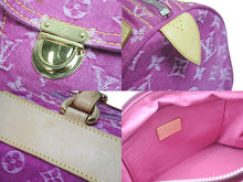 画像をギャラリービューアに読み込む, LOUIS VUITTON ルイヴィトン ハンドバッグ M95214 デニム ネオスピーディ ピンク ゴールド金具 美品 中古 56269