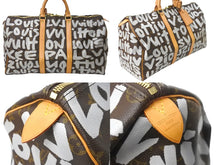 画像をギャラリービューアに読み込む, LOUIS VUITTON ルイヴィトン ボストンバッグ M92197 モノグラムグラフィティ キーポル50 ブラウン ゴールド金具 良品 中古 56297