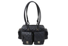 画像をギャラリービューアに読み込む, CHANEL シャネル カンボンライン マルチポケットハンドバック 10番代 A25173 ブラック ピンク シルバー金具 美品 中古 56316