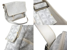 Load image into Gallery viewer, GOYARD ゴヤール ショルダーバッグ グランブルーGM ヘリンボーン柄 ARN020081 PVC レザー ホワイト シルバー金具 良品 中古 56320