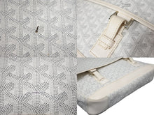 Load image into Gallery viewer, GOYARD ゴヤール ショルダーバッグ グランブルーGM ヘリンボーン柄 ARN020081 PVC レザー ホワイト シルバー金具 良品 中古 56320