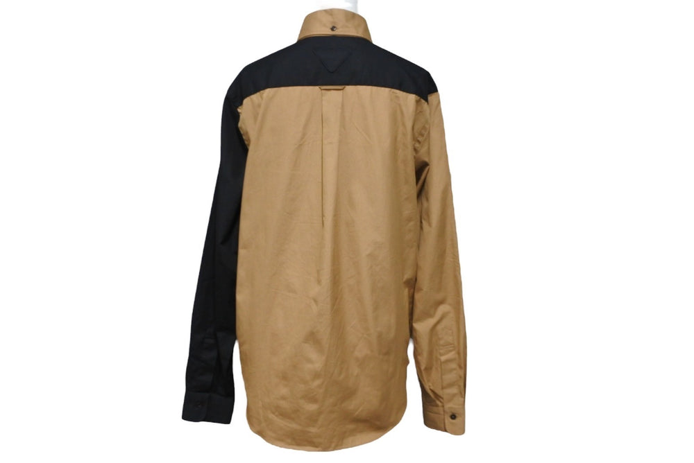 PRADA プラダ 長袖シャツ 20SS UCN276 S201 1WCK オレンジ グリーン ブラウン サイズXS 美品 中古 56348