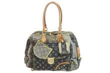 画像をギャラリービューアに読み込む, LOUIS VUITTON ルイヴィトン モノグラム デニム パッチワーク ボウリィ ショルダーバッグ M95377 グレー 良品 中古 56352