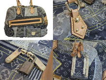 画像をギャラリービューアに読み込む, LOUIS VUITTON ルイヴィトン モノグラム デニム パッチワーク ボウリィ ショルダーバッグ M95377 グレー 良品 中古 56352