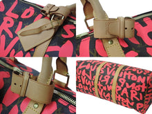 画像をギャラリービューアに読み込む, 新品同様 LOUIS VUITTON ルイヴィトン モノグラム グラフティ キーポル50 ボストンバッグ ピンク スプラウス M93698 中古 56380