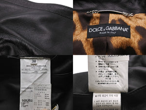 DOLCE&GABBANA ドルチェアンドガッバーナ コート ロングコート レザージャケット ブラック 美品 中古 56437