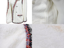 画像をギャラリービューアに読み込む, CHANEL シャネル ジャケット パイル地 P42674V29643 ココマーク ホワイト レッド ネイビー サイズ36 美品 中古 56440