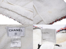 画像をギャラリービューアに読み込む, CHANEL シャネル ジャケット パイル地 P42674V29643 ココマーク ホワイト レッド ネイビー サイズ36 美品 中古 56440