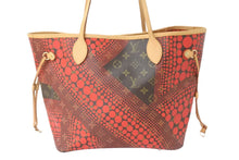 画像をギャラリービューアに読み込む, LOUIS VUITTON ルイヴィトン トートバッグ M40686 ネヴァーフルMM 草間彌生 2012 レッド ゴールド金具 美品 中古 56489