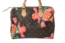 画像をギャラリービューアに読み込む, 極美品 LOUIS VUITTON ルイ ヴィトン ハンドバッグ M48610 スピーディ30 モノグラムローズ 薔薇 コーティングキャンバス 中古 56508