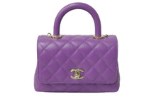 Load image into Gallery viewer, 極美品 CHANEL シャネル 2WAYチェーンショルダーバッグ マトラッセ ココハンドル トップハンドル キャビアスキン 紫 中古 56510