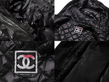 画像をギャラリービューアに読み込む, CHANEL シャネル スポーツライン リボンベスト フード付き P36696V26360 ナイロン ブラック サイズ38 美品 中古 56545