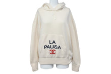 画像をギャラリービューアに読み込む, CHANEL シャネル カシミヤパーカー LA PAUSA P60446K46041 ホワイト ブラック レッド サイズ36 美品 中古 56546