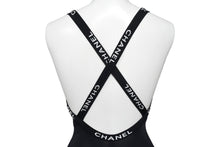 Load image into Gallery viewer, CHANEL シャネル スイムウェア 水着 ロゴ ワンピース 1990年 ヴィンテージ カール・ラガーフェルド ブラック 34 美品 中古 56547