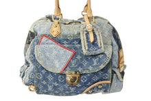 画像をギャラリービューアに読み込む, LOUIS VUITTON ルイヴィトン ボウリィ トートバッグ パッチワーク ハンドバッグ ゴールド ブルー CE1097 M95376 美品 中古 56584