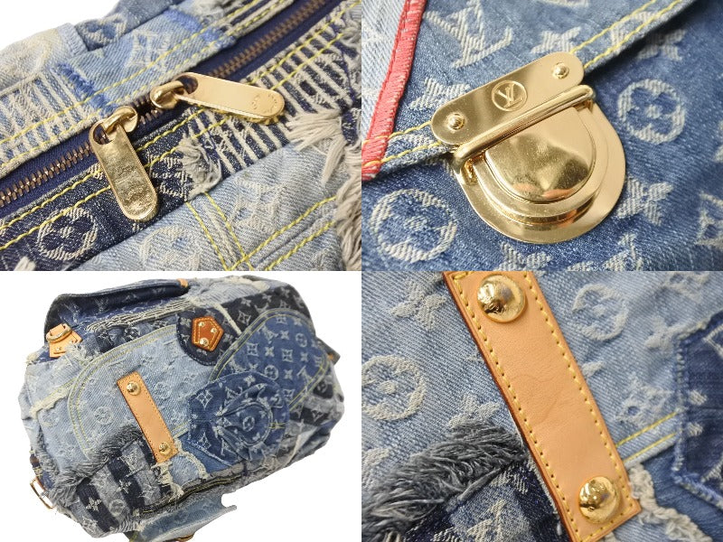 LOUIS VUITTON ルイヴィトン ボウリィ トートバッグ パッチワーク ハンドバッグ ゴールド ブルー CE1097 M95376 美品 中古  56584 – Casanova Vintage