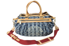 画像をギャラリービューアに読み込む, LOUIS VUITTON ルイヴィトン モノグラムデニム カバレイエGM 2way ショルダーバッグ ブルー ゴールド金具 M95336 美品 中古 56641