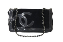 画像をギャラリービューアに読み込む, CHANEL シャネル チェーンショルダーバッグ ココマーク 12番台 2008年 パイル ラバー ブラック クリア シルバー 美品 中古 56727