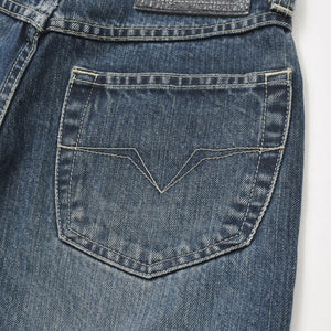 VERSACE COLLECTION ヴェルサーチ コレクション メデューサ スリム パンツ デニム コットン インディゴ シルバー/ゴールド金具 美品 中古 4a005673