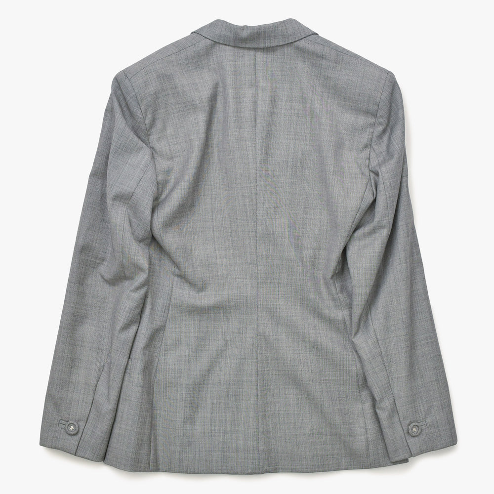 極美品 GIANNI VERSACE ジャンヌヴェルサーチ テーラードジャケット ウール レーヨン グレー サイズ38 中古 4a005674