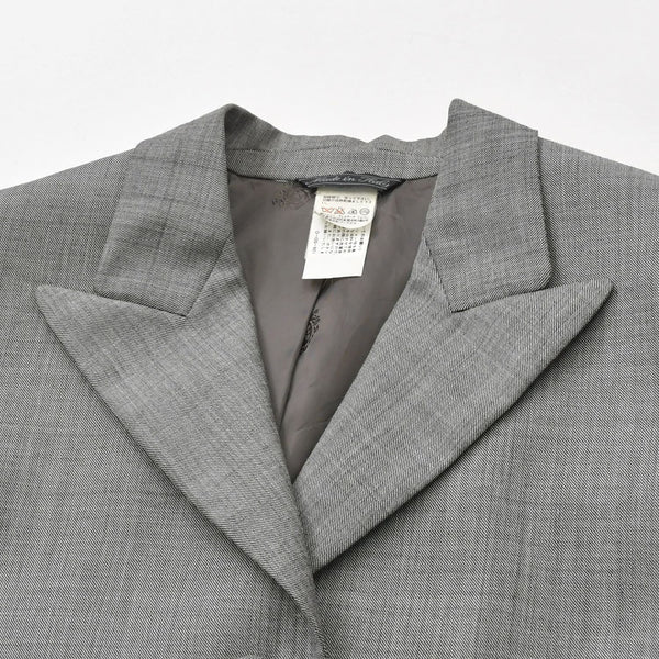 極美品 GIANNI VERSACE ジャンヌヴェルサーチ テーラードジャケット ウール レーヨン グレー サイズ38 中古 4a005674