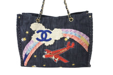 Load image into Gallery viewer, CHANEL シャネル トートバッグ チェーン 夜間飛行 10番台 マルチカラー デニム A31932 ゴールド金具 美品 中古 56742