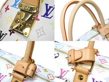 画像をギャラリービューアに読み込む, 極美品 LOUIS VUITTON ルイヴィトン 村上隆 ボストンバッグ キーポル45 M92641 モノグラムマルチ ホワイト ゴールド金具 中古 56780