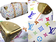 画像をギャラリービューアに読み込む, 極美品 LOUIS VUITTON ルイヴィトン 村上隆 ボストンバッグ キーポル45 M92641 モノグラムマルチ ホワイト ゴールド金具 中古 56780