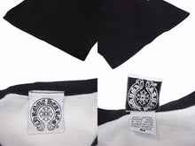 画像をギャラリービューアに読み込む, CHROME HEARTS クロムハーツ ラグラン 七分袖Tシャツ サイズM ホワイト ブラック ネックロゴ オールドクロス ホースシュー 美品 中古 4b005684