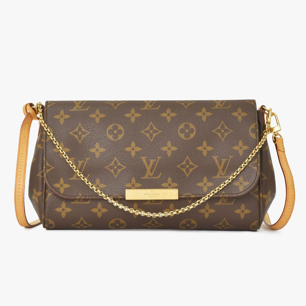 極美品 LOUIS VUITTON ルイヴィトン フェイボリットMM ハンドバッグ ショルダーバッグ 2WAY モノグラム M40718 ブラウン 中古 4a005685v