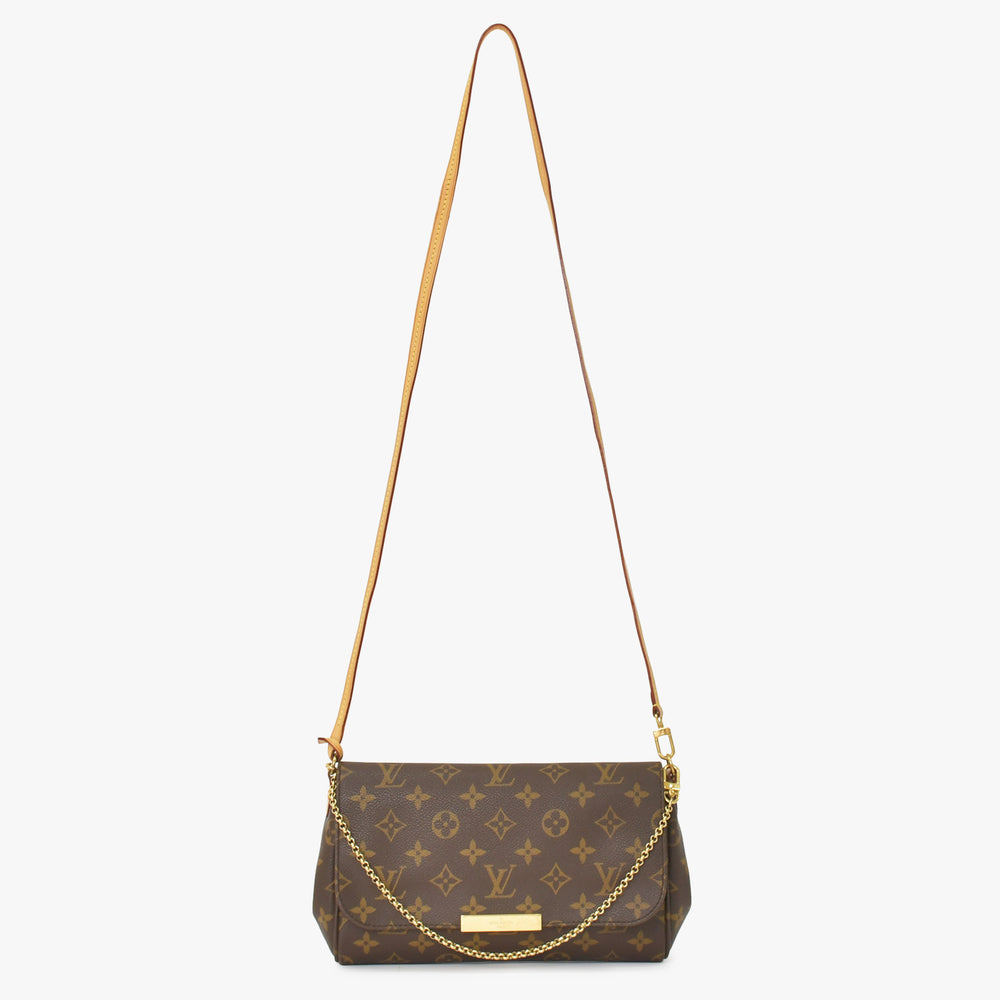 極美品 LOUIS VUITTON ルイヴィトン フェイボリットMM ハンドバッグ ショルダーバッグ 2WAY モノグラム M40718 ブラウン 中古 4a005685v